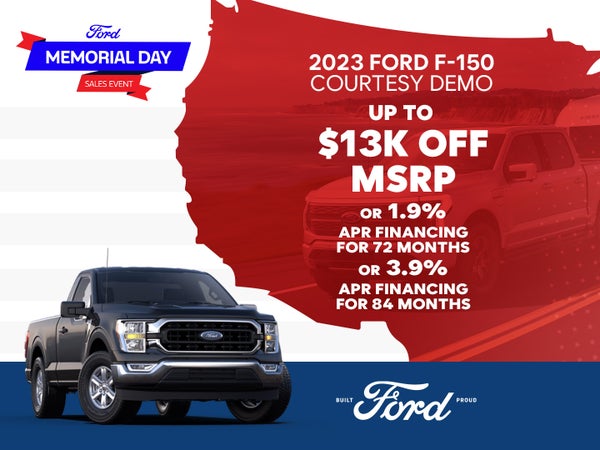 2023 Ford F-150
Courtesy Demo
Up to $13,000 Off ~OR~