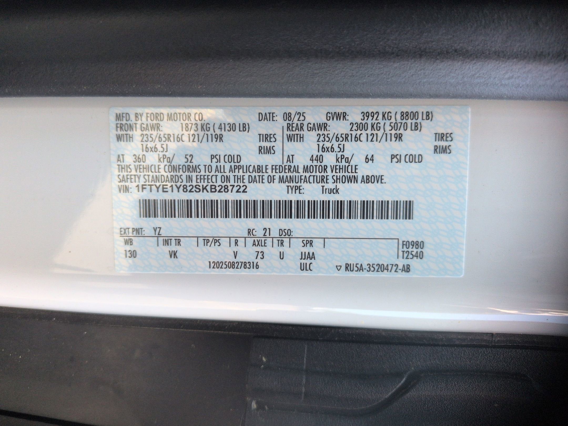 2025 Ford Transit Cargo Van Base