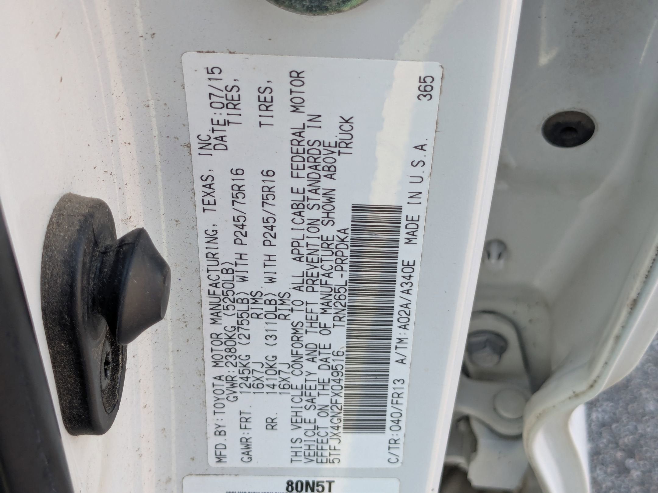 2015 Toyota Tacoma PreRunner