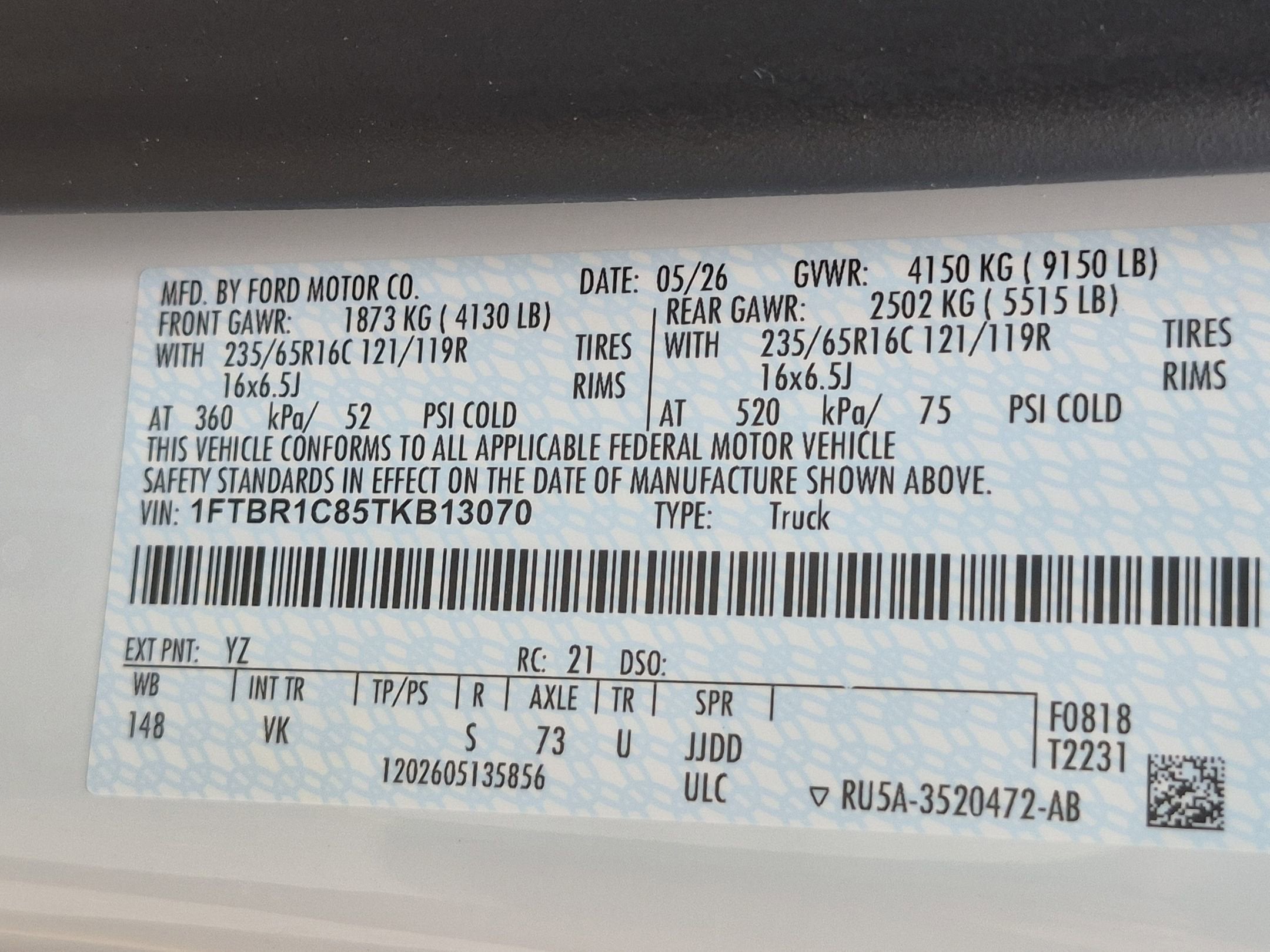 2026 Ford Transit Cargo Van Base