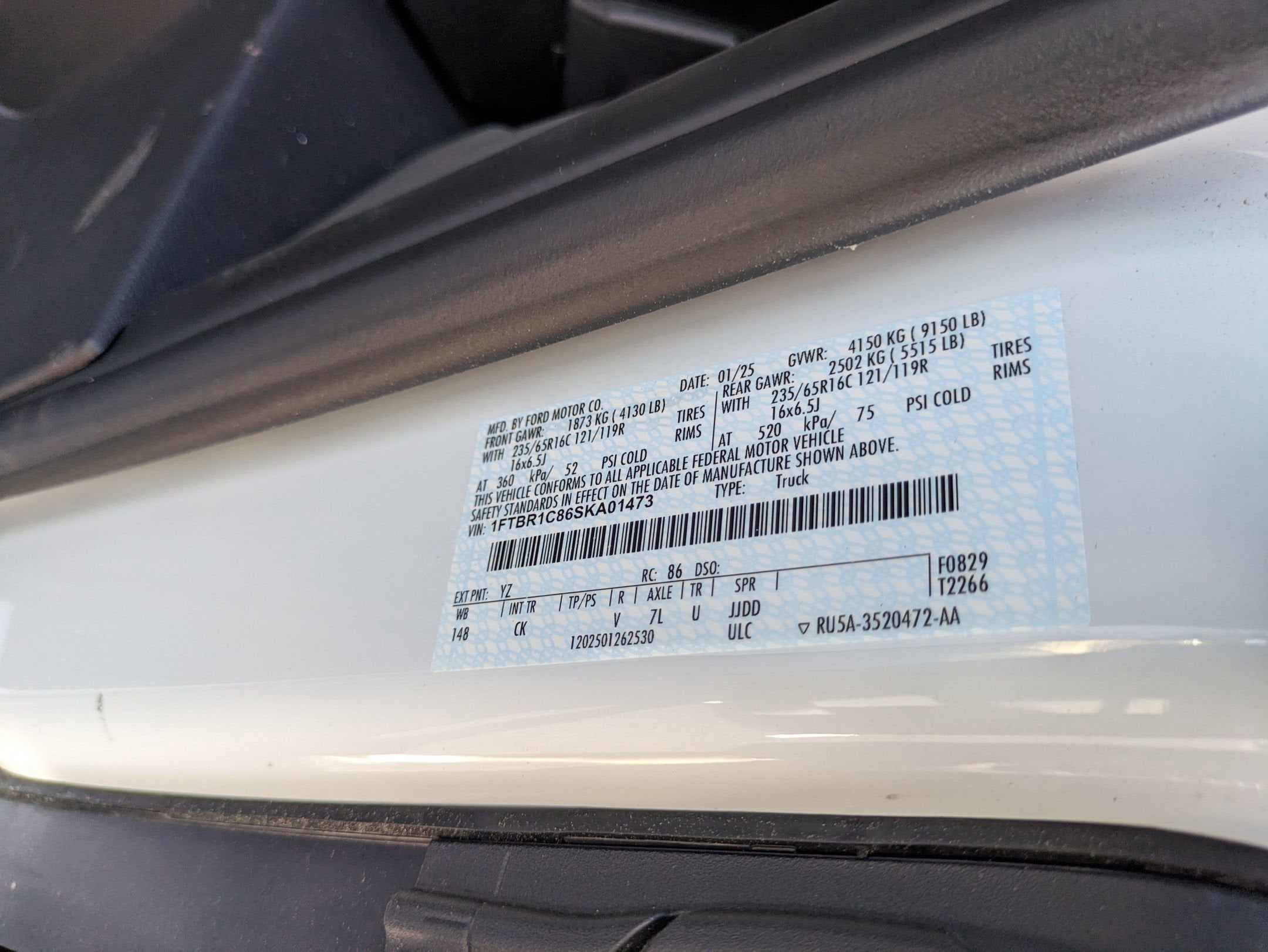 2025 Ford Transit Cargo Van T-250 RACKS AND BINS