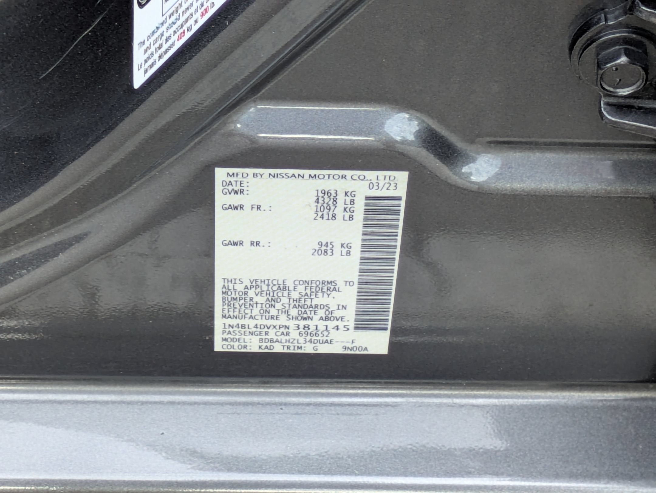 2023 Nissan Altima 2.5 SV