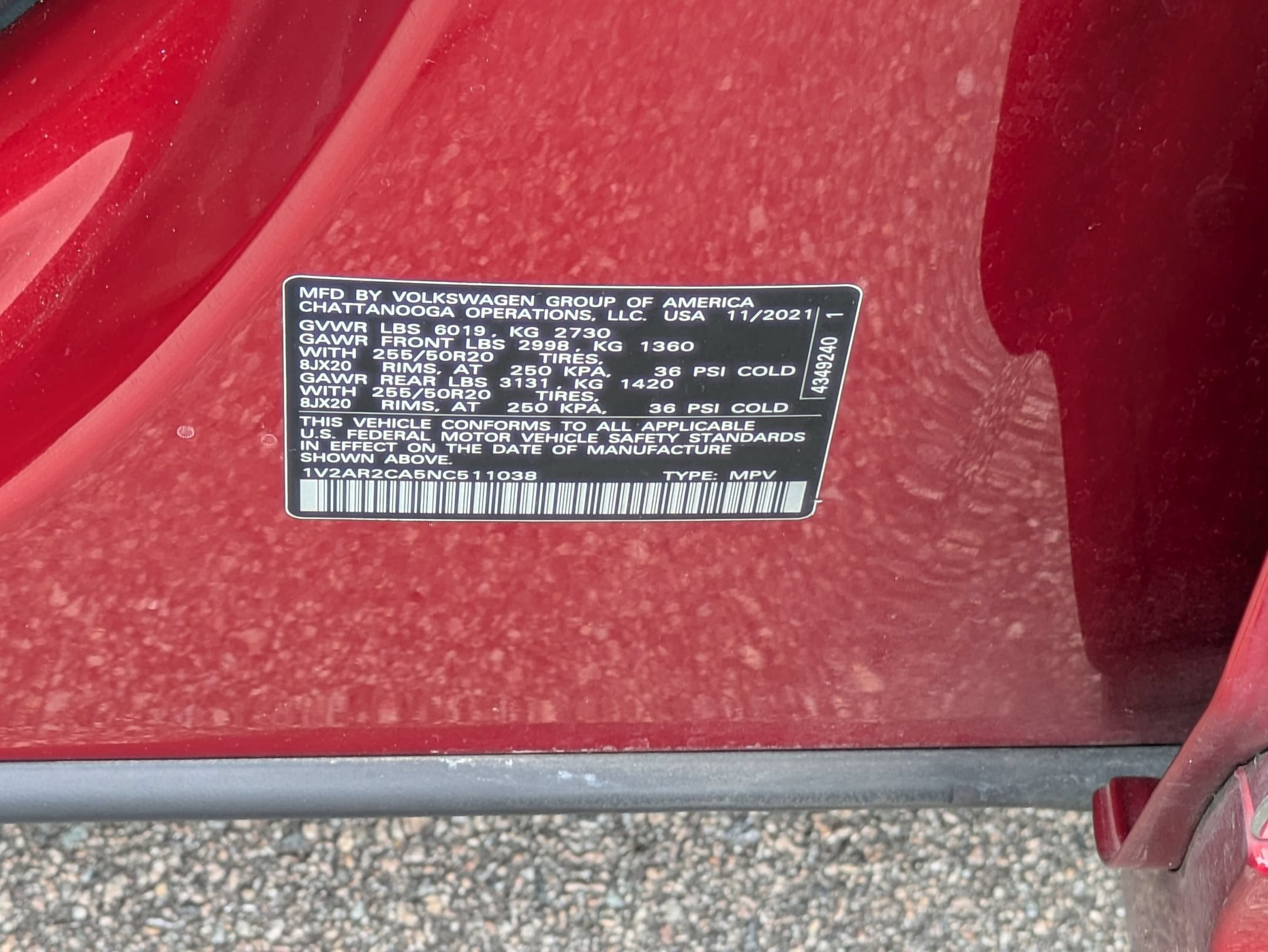 2022 Volkswagen Atlas 3.6L V6 SEL R-Line