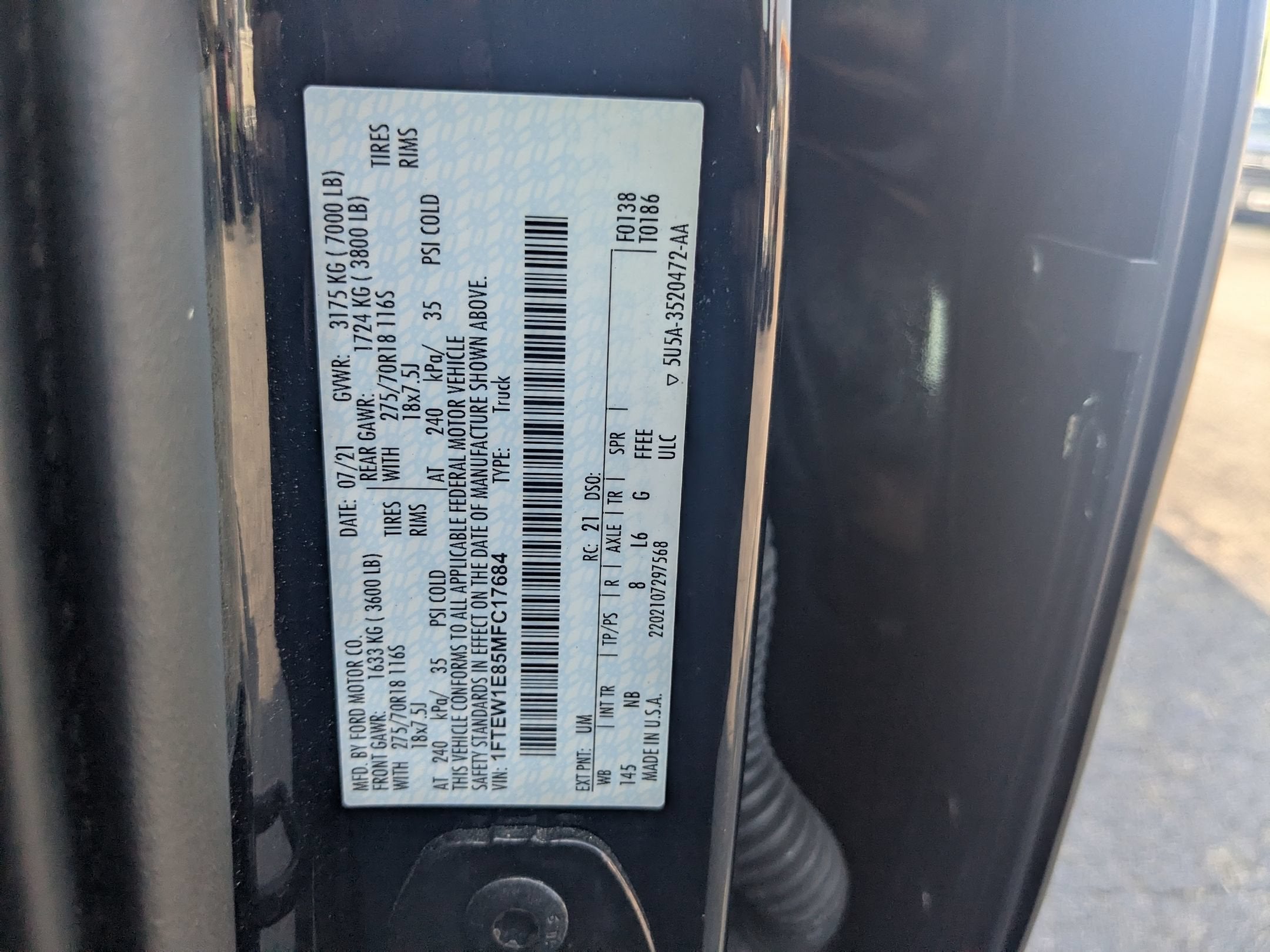 2021 Ford F-150 Tremor
