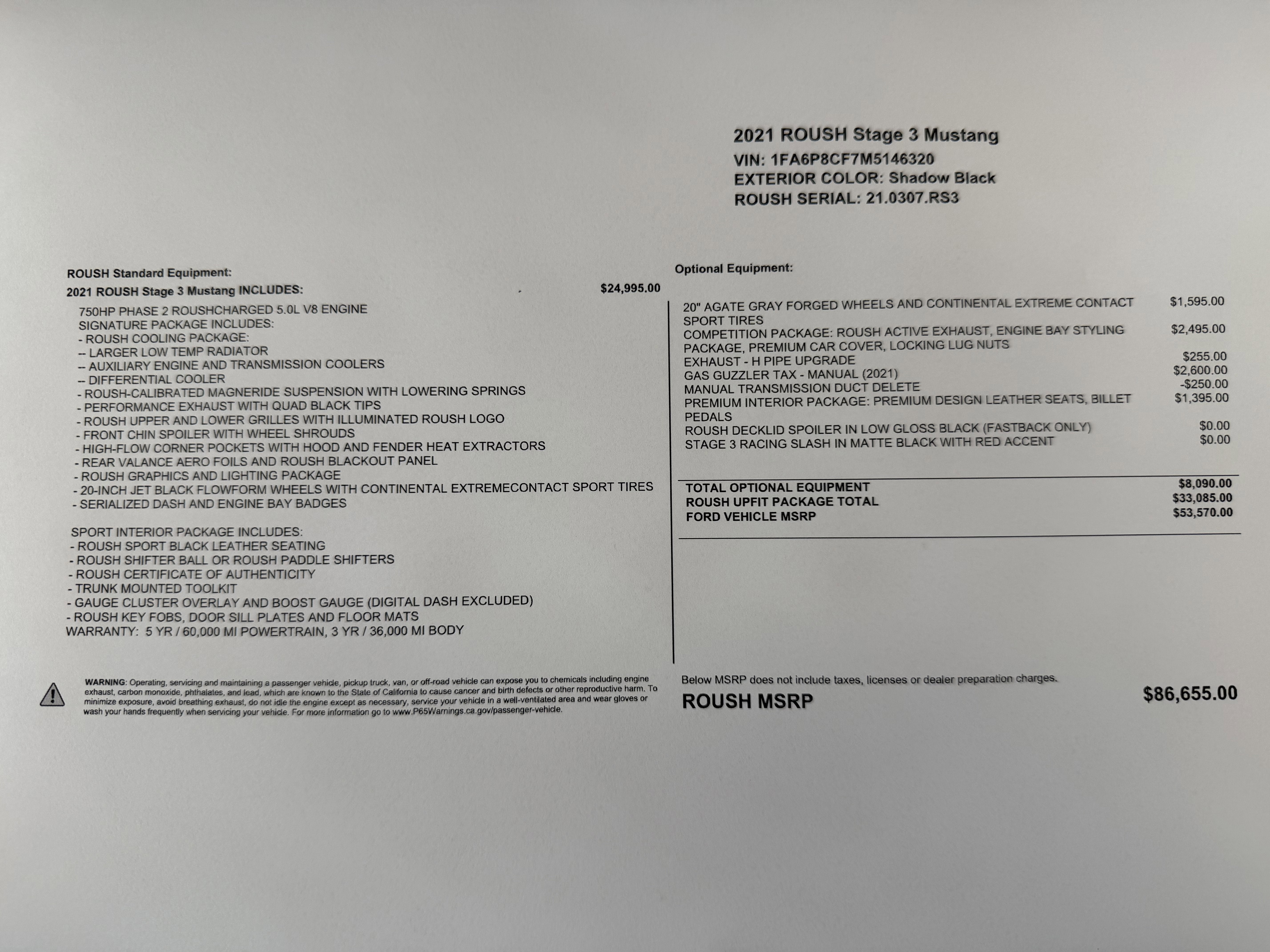 2021 Ford Mustang ROUSH STAGE 3